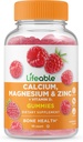 Livbart kalsium Magnesium Sink med vitamin D3 Gummies | Flott Tasting Kalsium Magnesium Sink D3 Supplement | For tann- og beinhelse | Kalsium Gummies for voksne
