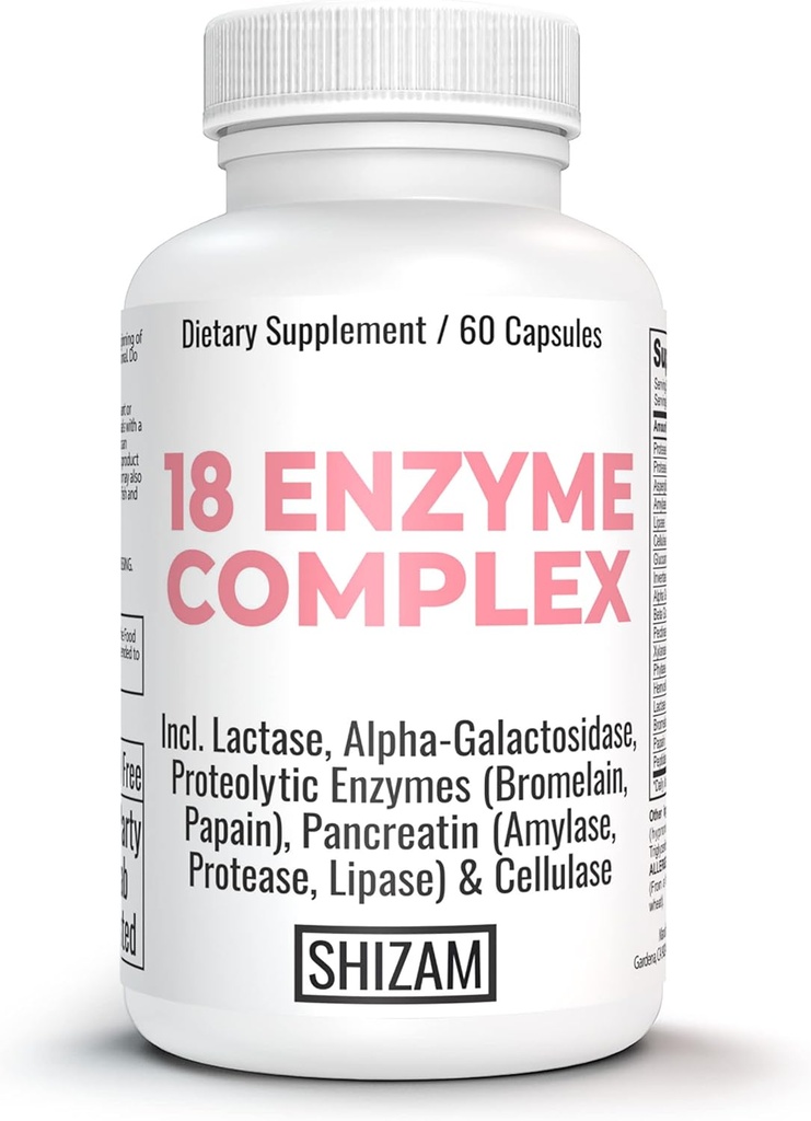 IBS Postbiotiques Enzyme digestive w Lactose Alpha-Galactosidase Pancréatique Amylase Lipase Protease Cellulase Bromélain Papain , Capsules Pills , Diarrhée Constipation Suppléments de dégel