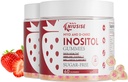 Inositol Gummies, Inositol Suplemento com Myo-Inositol & D-Chiro Inositol + Vitamina D3, Razão ideal de 40:1, com magnésio Glycinate 400mg, Suporta ciclo regular para as mulheres, Vegan, 2 Pack