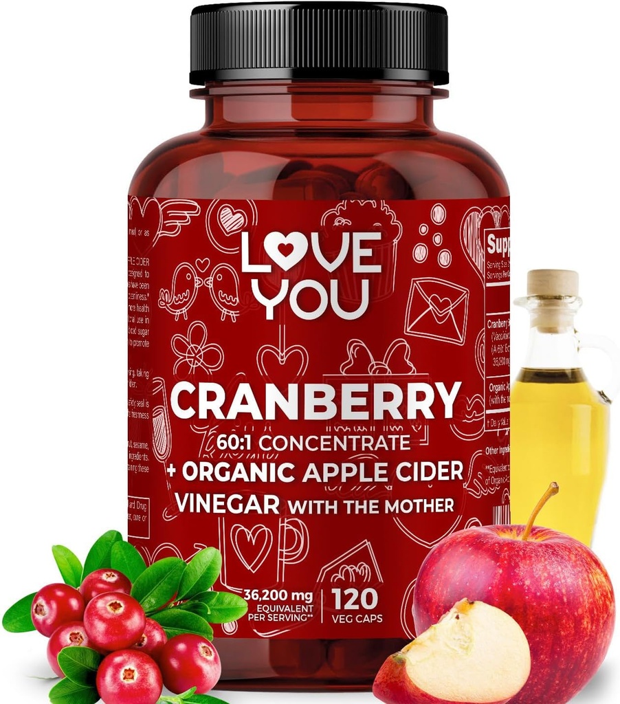 Dragoste Cranberry 60:1 Extract + Cidru de mere organice Oţet de Oţet de Oţet 