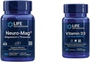 Prelungirea vieții Neuro-mag Magneziu L-treonat și vitamina D3 supliment Bundle pentru creier, Bone și Immune Health