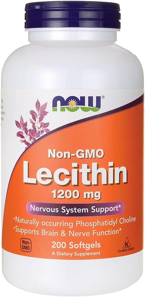 Nå Mat ikke-GMO Lecithin 1200 mg 200 Sgels