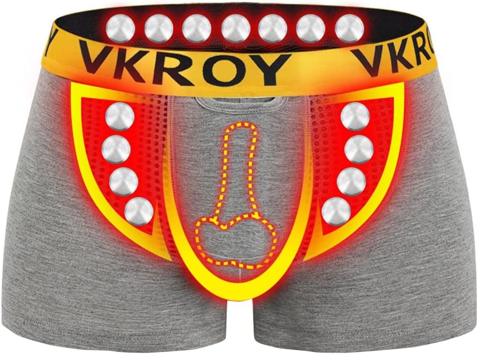 Miesten nyrkkeilijä Briefs - Tourmaline Prostate Magneettinen terapia Physiologinen laajentuminen Alusvaatteet - pakkaus 3 (väri: harmaa, Koko: XX-suuri)