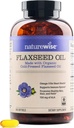 NatureWise Flaxseed Oil 1.242 mg, Fish Free Omega 3 6 9 with 720mg ALA, Diyeter Supplement for Heart Health Support - Organik, Cold Pressed, Non-GMO - 240 Softgels[8-Month Supply]