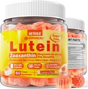 Sugar-Free Lutein Zeaxanthin Supplements Gummies (25mg) Vitaminlər A, C, E, Bilberry, Astaxanthin - Daha yaxşı Absorbaqlar üçün Coconut Oil - Yetişkinler və Gənclər Vision Health, Göz Strain, Dry Eyes - Vegan, 60Cts