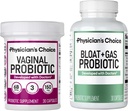 Physician's CHOICE Vaginal Wellness Probiotic 30ct + Bloat & Gas Probiotic 30ct - Monthly Relief Combo for Women
