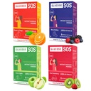 Glucose SOS Glucose Packets met Natuurlijke Dextrose, Fast-Absorptie die onmiddellijk oplost in uw mond zonder water nodig, 4 Flavor Variety 24 Serves