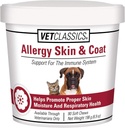 Vet Classics Alergie kůže & Coat Support Pet Dodatek pro psy & Kočky - Pet Health Dodatek pro kočičí pokožku vlhkost, Psí alergie, Pet Respirační Zdraví - Obsahuje antioxidanty - Měkké žvýkačky 90 Ct.