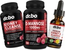 Čistenie obličiek a D Manóza Doplnky - Obličky Detox & Badder Podpora Tekuté kvapky Supplement, D-Mannose 500mg 1000mg Kapsule - DMannose Cranberry, Podpora Obličky, Badder & Urinary Tract Health