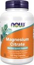 MAINTENANT Suppléments, Citrate de magnésium, Fonction enzymatique*, Support du système nerveux*, 120 Capsules de Veg