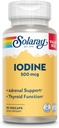 Iodeina solar 500 mcg, Iodiine suplementari per a l'Arrenal de Sanitat i el teu suport d'androide, Energia, metabolisme i Focus, Potassari Iode, Vegan, 60- Dia dels diners, 90 Servings, 90 VaegCaps