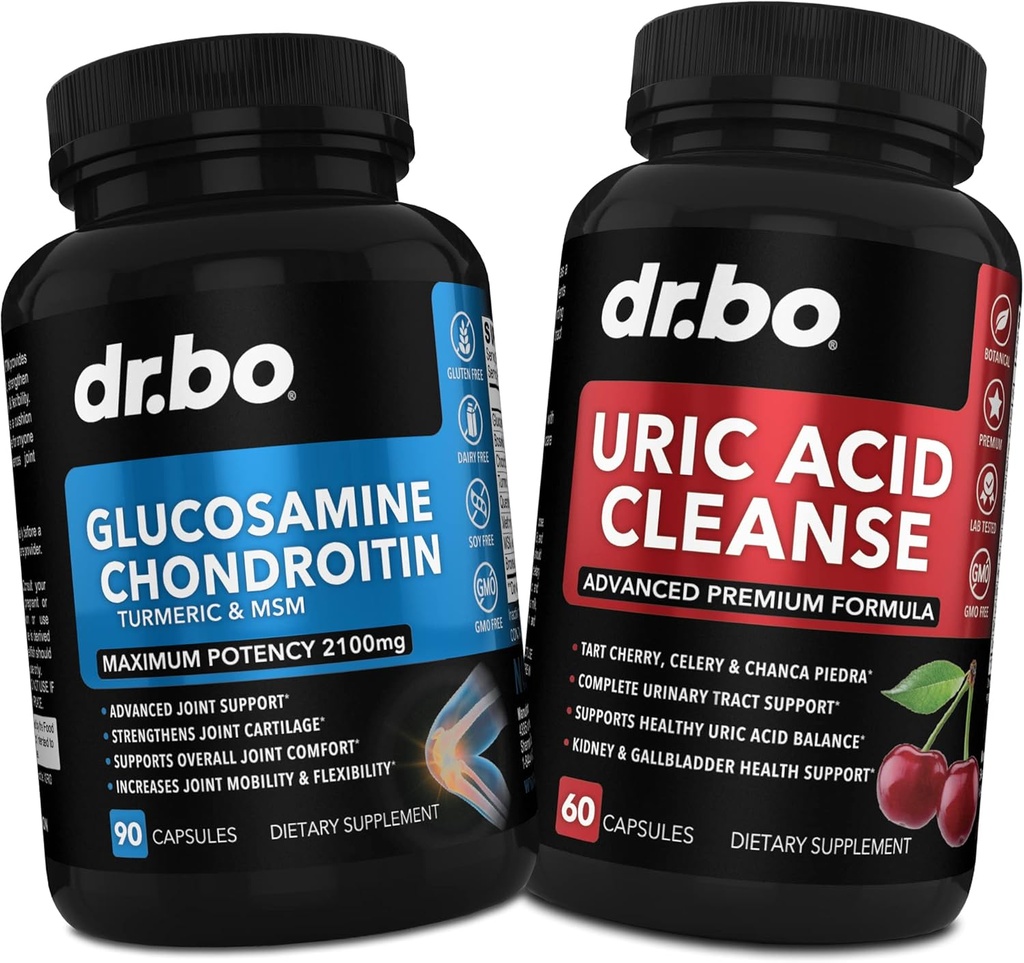 DR. BO Glucosamine Chondroitin Turmeric MSM - Uric Acid Cleanse Support gehigarria