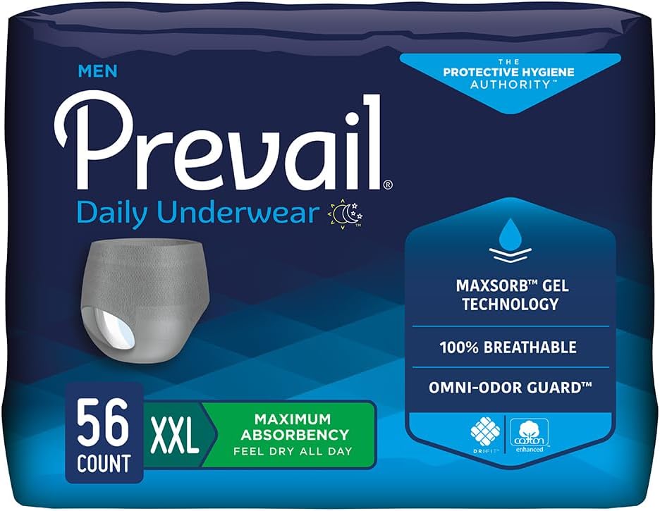 Prevail - Erkeklerin koruyucusu Underwear - Pull-up Incontinence Underwear - Use Adult Diaper - maksimum Absorbency - 2X Large - 56 (4 paket 14)