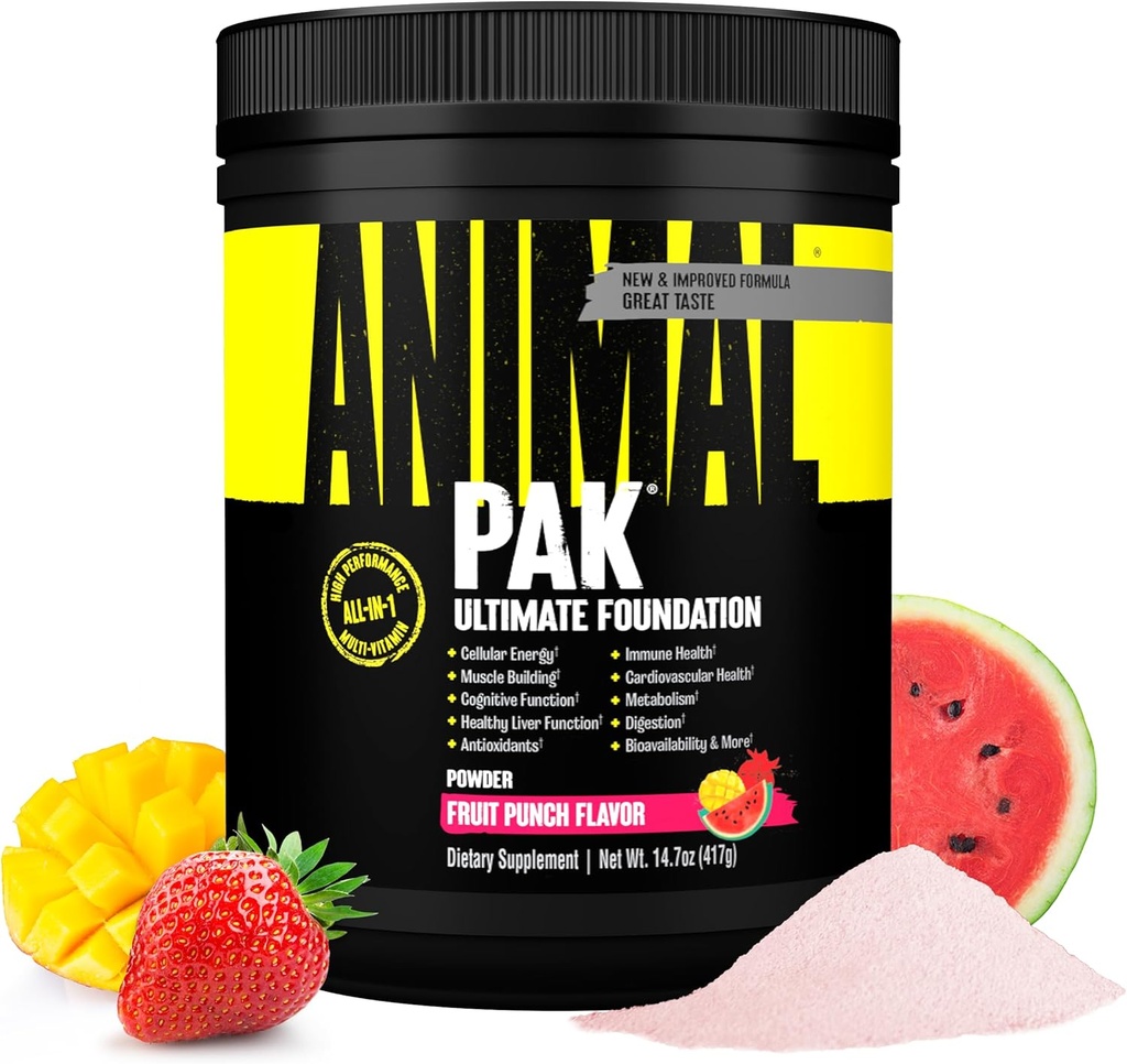 Animal Pak - prijeten all-in-One Vitamin & dodatek v prahu - cink, vitamini C, B, D, aminokisline, Imunska podpora, Prebavne encime, in več - Daily Multivitamin za ženske in moške - 60 Scoops