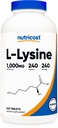 Nutricost L-Lysine (1000mg) 240 Tablets, Gluten Free, GMO-Free | Vegetarian Friendly