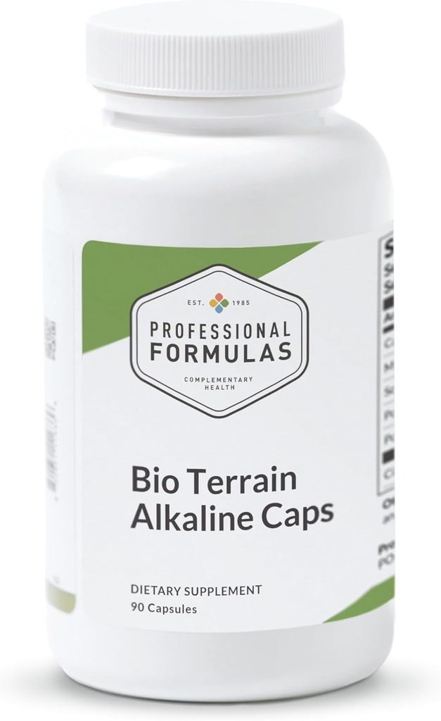 Professional Formulas Bio Terrain Alkaline Caps - Támogatja a pH egyensúlyt, elektrolit feltöltés és celluláris alkalinitás - kalciummal, magnéziummal, káliummal és citromsavval - 90 kapszula