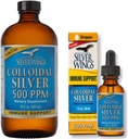 Natural Path Silver Wings Supplement - Srebro koloidalne 500 ppm (16 fl.oz / 480 ml) Plus Srebro koloidalne 500 ppm (1 fl.oz / 30 ml)