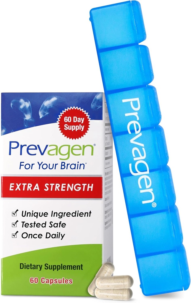 Prevagen Extra Strength - 60 capsule (2 mesi di alimentazione) | Formulato per il vostro cervello | 20 mg di Apoaequorin Plus Vitamina D3 con 7 giorni Pillola Minder