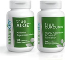 NatiureCity Joint Support Bundl 124; True- Aloe Made with Organic AloeVera, 120 Capsules + True- Curcumin with 500mg of Highly Absorbable BCM- 95 Curcumin + Termerijos eterinis aliejus, 30 Capsules