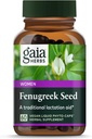 Gaia Herbs Fenugreek Semente - Axuda a apoiar lactancia saudable e produción de leite de mama - Feito con sementes orgánicas Fenugreek - 60 cápsulas de líquido vegano (ata 15 días de subministración)