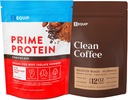 Equip fødevarer prime protein pulver chokolade & guld standard ren kaffe