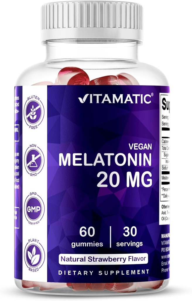 Vitamatic Melatonin 20mg Uşaqlar üçün Gummies, 30 Xidmət - 60 Count - Qeyri-Habit Təchizatçı
