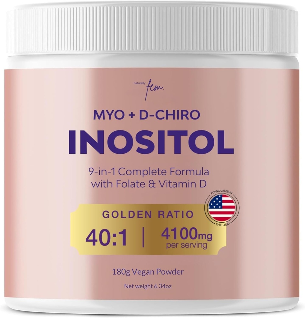 QSTA Myo-Inositol & D-Chiro Inositol 여성을위한 보충 4100mg (40 : 1 비율) - PCOS Multivitamins와 9-in-1 Hormonal 및 대사 지원. 호르몬 균형을 위한 Inositol 분말 보충교재