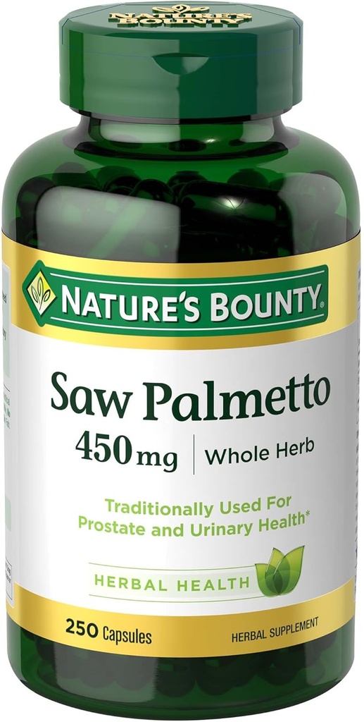 Naturaren Bounty Saw Palmetto 450 mg kapsulak 250 ea