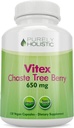 Puramente Holistic Chasteberry Vitex Suplemento 650mg - 4 Month Supply 120 Cápsulas Vegan Agnus-Castus Chaste Tree Berry Cápsulas Suporta equilíbrio hormonal normal para mulheres