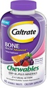 Caltrate Chewables 600 +D3 Plus Minerals Kalzium und Vitamin D, Zuckerfrei, Kirsche, Orange und Obst-Punch, 155 Zählung