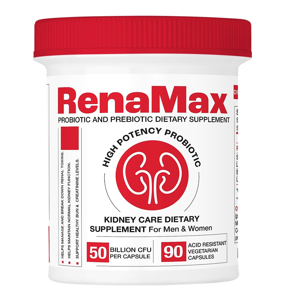 Capsule Kidney Restores & Kidney Care Supplement - Probiotic & Prebiotic Supplement to Support Normal Kidney Function - 50 Billion CFU per Capsule - Made in U.S.A (90 Caps (1 Pack))