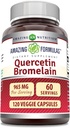 Amazing Formulas Quercetin 800mg Bromelain 165mg, 120 Veggie kapslite täiendus | Mitte-GMO | Gluteenivaba | Valmistatud USAs