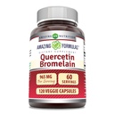 Amazing Formulas Quercetin 800mg with Bromelain 165mg, 120 Veggie Capsules Supplement | Non-GMO | Gluten Free | Made in USA