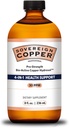 Sovereign Pro-Strength Bio-Active Copper Hydrosol - Bioavailable Copper Liquid Supplement for Dospělí a děti w / Silver Hydrosol for Hair, Skin, & Nails, 30ppm - 8 fl oz (237ml)