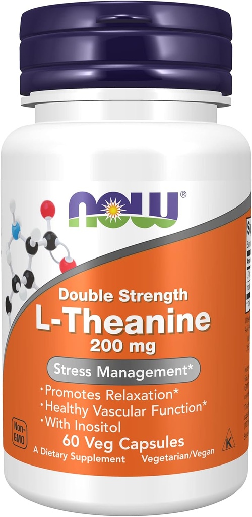 Nu livsmedel: L-Theanine Stress Management 200 mg, 60 caps (2 Pack)