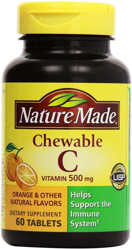 Naturlaget - Vitamin C 500 mg, 120 Chewable Tabletter (Twin Pack 2 x 60)