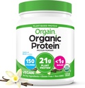 Orgain Vegan Powder, Vanilla Bean - 21g Plant Based Protein, 4g Prebiotic Fiber, No Laktosa Ingredials, No Added Sugar, Non-GMO, For Shakes & Smoothies, 1.02 lb (Packaging May Vary)