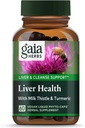 Gaia Herbs Liver Health - Suplemento de hígado con cardo de leche, raíz de Turmeric con Curcuminoides,Schisandra y raíz de regaliz para soporte de hígado y limpieza-60 Vegan Liquid Phyto-Capsules(30-Day Supply)