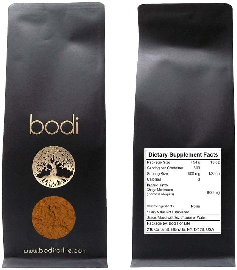 bodi : Poudre fine de champignons Chaga de 2oz à 5lb