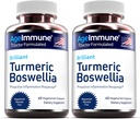 Turmeric supplement with 65% Boswellia Serrata Extract with Black Pepper as Bioperine - Inulin -Turmeric Curcumin 955% Extract for Healthy Inflammation Response and Gut Health - 60 Capsules - 2 Pack