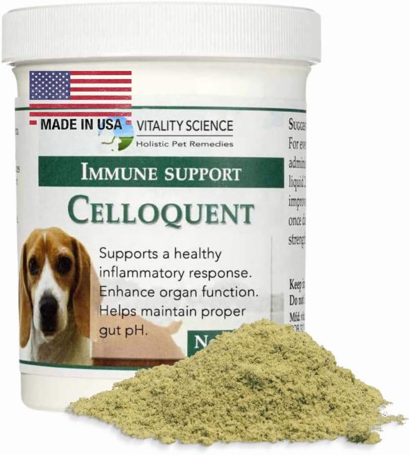 Vitality Science Celloquent for Dogs | Enhanced Immune Support | Säilitab Õige Soolestiku pH | Suurendab elundite funktsiooni | Aids Detoxification & Healthy Inflammatory Response | 100% ohutu ja looduslik (220g)
