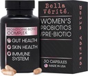 בלה Vérité Probiotic & Prebiotic Complex - Support Women's Digestive & Gut Health - 3.45 מיליארד CFU Lactobacillus Probiotics for Clearer Skin - Daily Probiotics (30 קפסולות צמחוניות)