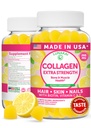 Lunakai USA Made Collagen Peptides Gummies - 200mg Non-GMO Anti-Aging Formula with Biotin, Zinc, Vitamins C & E for Hair, Skin and Nails, 60ct
