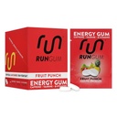 RUN GUM Fruit Punch Energy Chewing Gum 50mg Caffeine Taurine & B-Vitamins Per Piece, 24 Pieces (Pack of 12) Sugar Free, Zero Calorie, No Aspartame och Gluten Free, 1 ea
