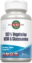 KAL 100% Vegetarian MSM & Glucosamine - Soporte conxunto saudable - Vegan glucosamina e suplementos de MSM - Made Without Shellfish - Lab Verificado - 60-Day Guarantee - 60 porcións, 60 comprimidos