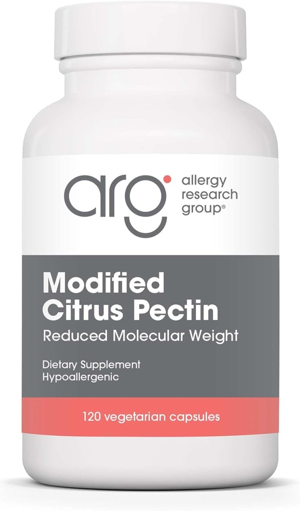 Allergie Onderzoeksgroep Gemodificeerde Citrus pectine - Dieetsupplement voor natuurlijke detox en reiniging, Citrus pectine poeder Capsules met verminderd moleculair gewicht - 120 Vegetarische Capsules