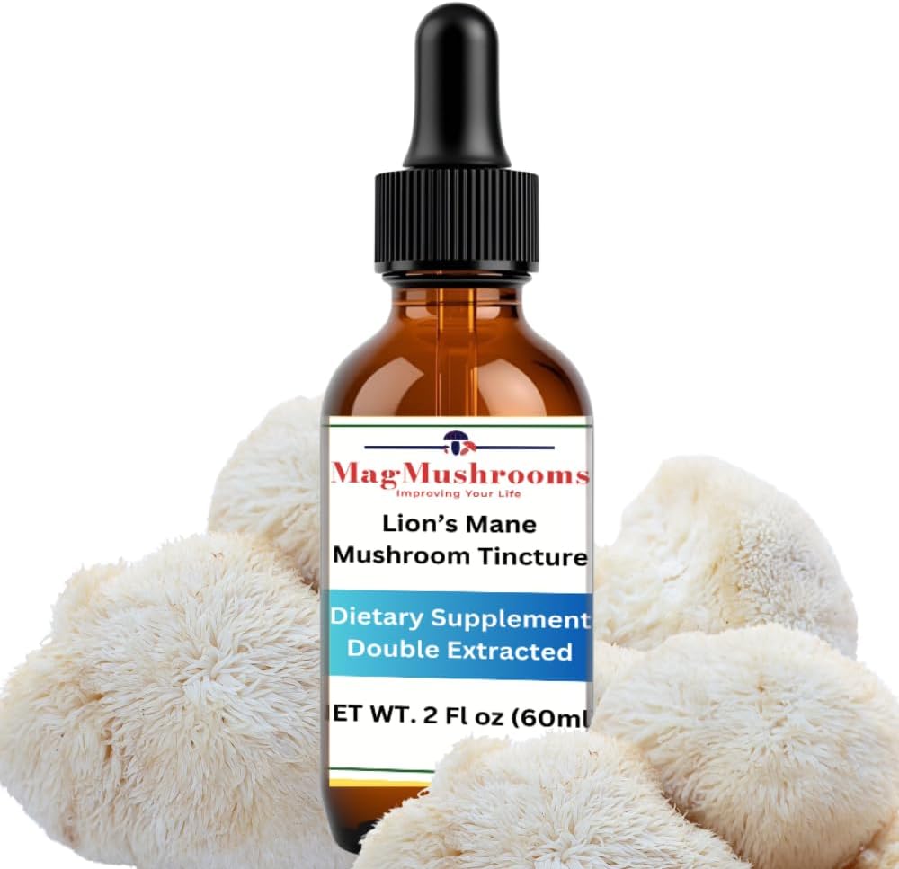 Lion’s Mane Tincture, augstas potences, dubultā ekstrakcija, 60 dienas devas