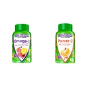 Vitafusion Omega-3 Berry Lemonade Heart Health Gummies 120 Count and Orange Flavored Vitamin C Gummies for Immune Support 150 Count