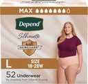 Depend Silhouette Suaugusiųjų vystyklai, Independence & Postpartum Šlapimo pūslės Apatiniai moterims, Maksimalus Absorbency, Didelis, Pink, 52 Skaičiavimas (2 pakuotės 26), Pakuotė gegužės Vary