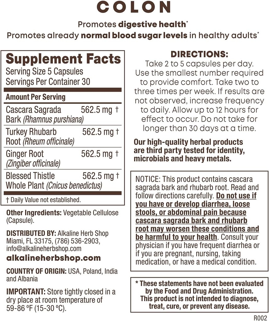 Alkaline Herb Store Colon Supplement 150 Kapsułki (Szczęśliwy Colon)